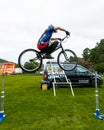 Mountain Biker putting on a display. Royalty Free Stock Photo