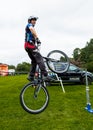 Mountain Biker putting on a display. Royalty Free Stock Photo