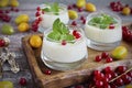 Blancmange curd in a glass Royalty Free Stock Photo