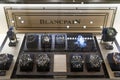 Blancpain window store with fashionable mechanical watches for sale Royalty Free Stock Photo