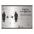 Rusty social distancing sign