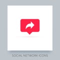 Social network app icon. UX UI design tooltip element. Instagram notification vector icon.