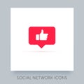 Social network app icon. UX UI design tooltip element. Instagram notification vector icon.