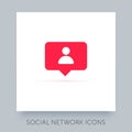 Social network app icon. UX UI design tooltip element. Instagram notification vector icon.