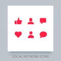 Social network app icon. UX UI design tooltip element. Instagram notification vector icon.