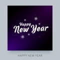 Happy New Year typography lettering. Cretaive greeting card design.