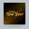 Happy New Year typography lettering. Cretaive greeting card design.