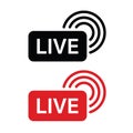Live logo vector on internet, live icon, streaming sign