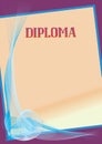 Violet and Gold Diploma Certificate background with border