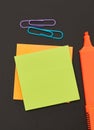 Blank adhesive note and felt tip pen Royalty Free Stock Photo