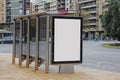 Blank advertisement in a bus stop Royalty Free Stock Photo