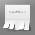 Blank advertisement with cut slips