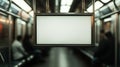 Blank advertisement panel on subway train for creative design and marketing concepts Royalty Free Stock Photo