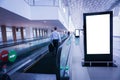 Blank advertising billboard at airport