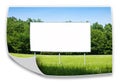 A blank advertising billboard immersed in a wheat field - concept image