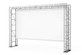 Blank Advertising Outdoor Banner on Metal Truss Construction System. 3d Rendering