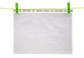 Blank advertising paper in plastic file hang Royalty Free Stock Photo