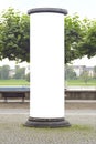 Blank advertising pillar,public advertising display, outside setting, copy space