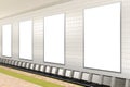 Blank advertising poster on subway station Royalty Free Stock Photo