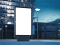 Blank advertising stand against office building. 3d rendering Royalty Free Stock Photo