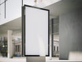 Blank advertising stand on office street. 3d rendering Royalty Free Stock Photo