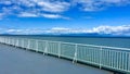 blank for advertising travel on cruise liners on boats or yachts beautifully visible water Blue horizon Clear sky and Royalty Free Stock Photo