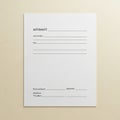 A blank affidavit form printed on Royalty Free Stock Photo
