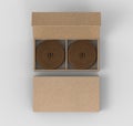 Blank Agar wood Incense coil Paper Box Packaging For Branding and mock up.