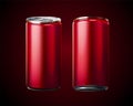 Blank aluminium red cans Royalty Free Stock Photo
