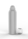 Blank aluminum deodorant spray can for branding and mock up. 3d render illustration.