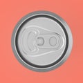 Blank Aluminum Soft Drink, Coda, Beer Can Top View. 3d Rendering Royalty Free Stock Photo