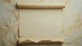 A blank ancient paper scroll on a neutral background, offering ample copy space for text Royalty Free Stock Photo
