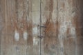 Blank antique teal brown rustic wood door; real estate background with wooden