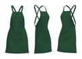 Blank apron mockup in front and side views