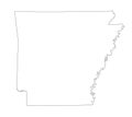 Blank Arkansas vector map silhouette illustration isolated on white background.