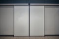 Blank automatic entrance doors with motion sensor at public place Royalty Free Stock Photo