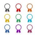 Blank award ribbon color set isolated on white background