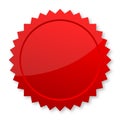 Blank red award seal medal isolated vector illustration