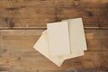 Blank background of old wood, set of vintage photos with blank, concept for photo hobby, family genealogy, memories, generational Royalty Free Stock Photo