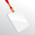 Blank badge on a red neckband Royalty Free Stock Photo