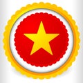 Blank badge, rosette, cockade icon with yellow star shape