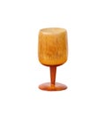 Blank bamboo wood glass of water or wine champagne isolated on white background ,clipping path