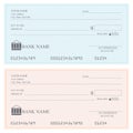 Blank bank checks or cheque book . Royalty Free Stock Photo