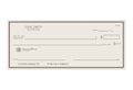 Blank bank cheque. Personal desk check template with empty field to fill. Banknote, money design,currency, bank note Royalty Free Stock Photo