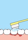 Blank banner Bleeding when brushing illustration vector on blue background. Dental concept