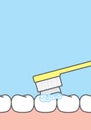 Blank banner Brushing teeth illustration vector on blue background. Dental concept Royalty Free Stock Photo