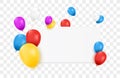 Blank banner with color balloons