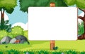 Blank banner in nature park scene