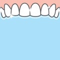 Blank banner Upper whitening teeth illustration vector on blue background. Dental concept