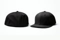 Blank baseball snap back cap color black on white background Royalty Free Stock Photo